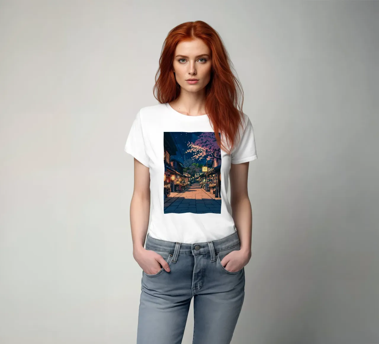 Strada giapponese di notte t-shirt da ekssign