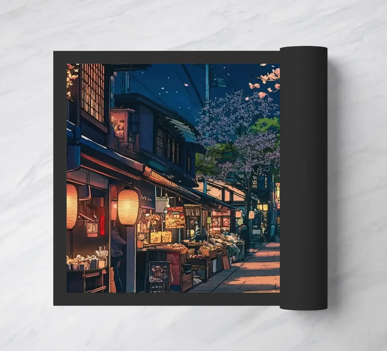 Strada giapponese di notte zerbino da ekssign