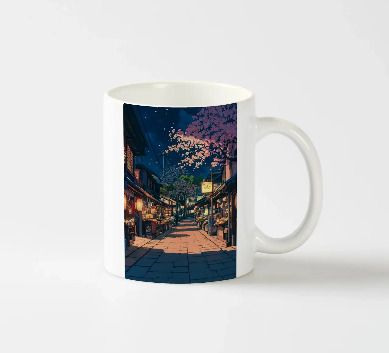 Strada giapponese di notte tazza in ceramica da ekssign