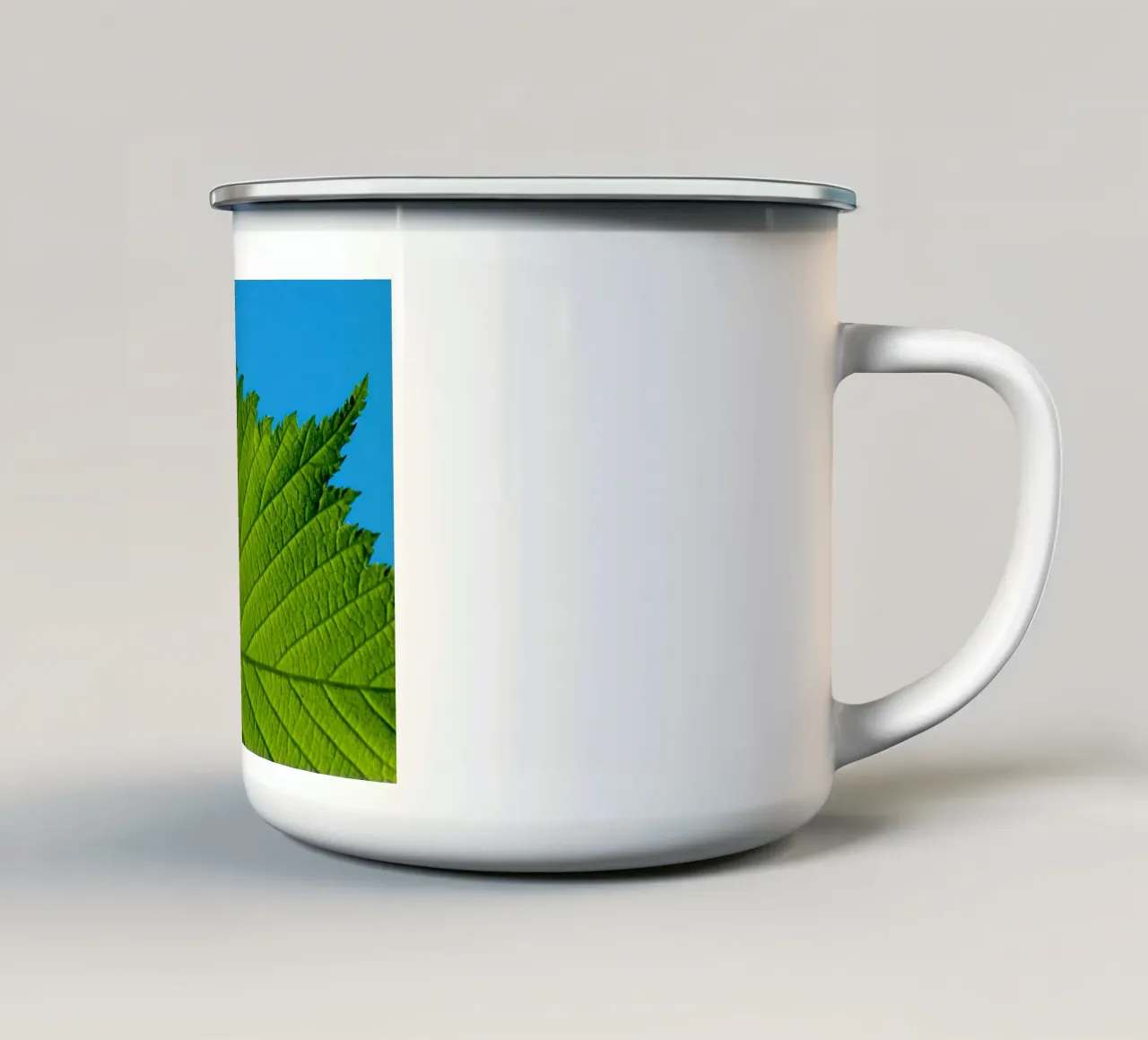 Foglia verde tazza in smalto da anderm