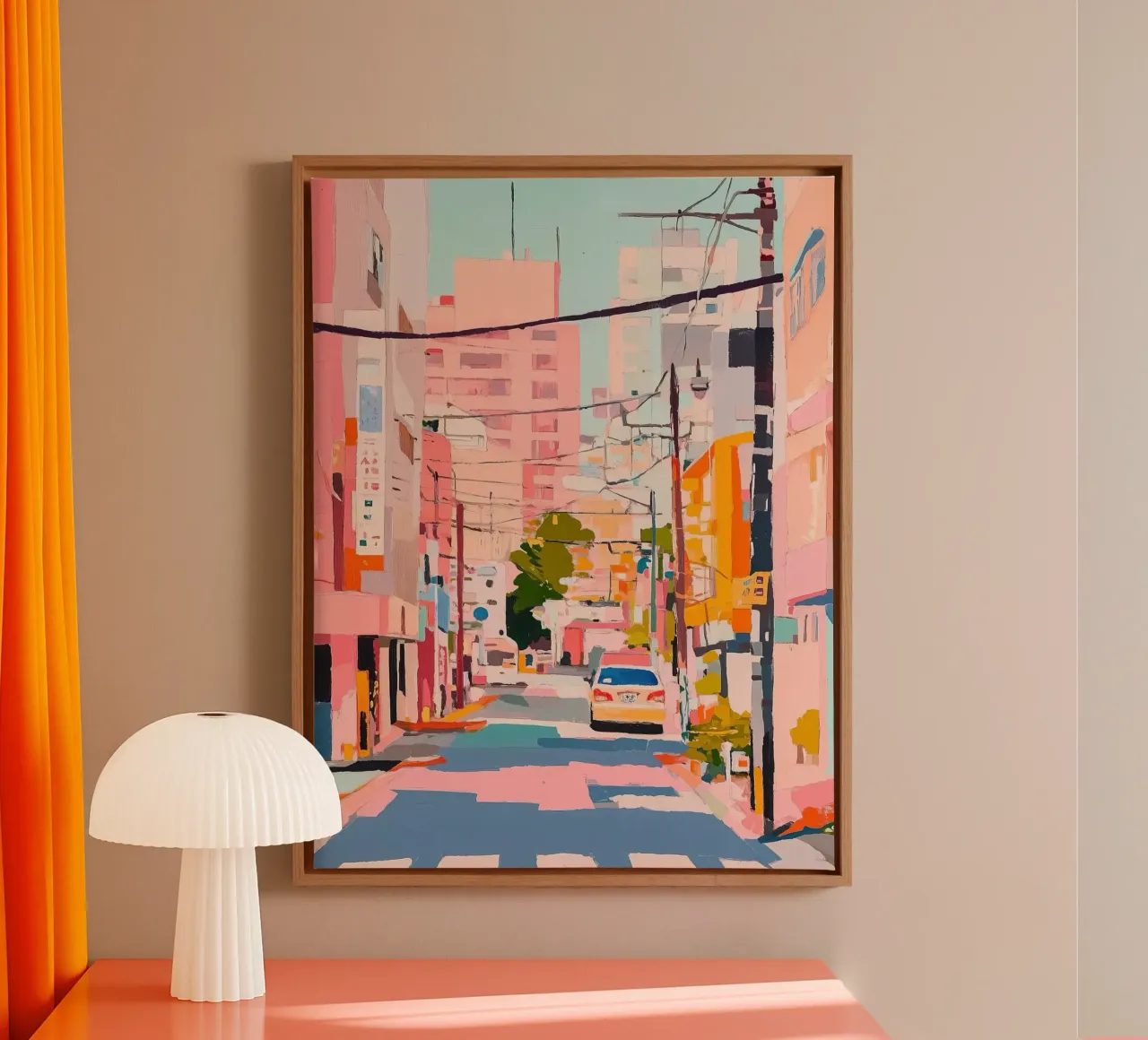 Strade di Kyoto tela con Cornice a cassetta da ekssign