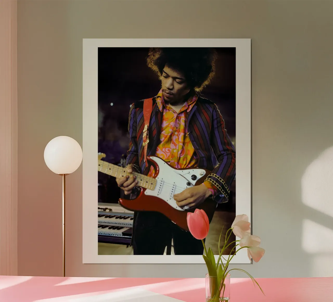 Le leggende della chitarra di Jimi Hendrix poster con telaio in alluminio da leguesdreams