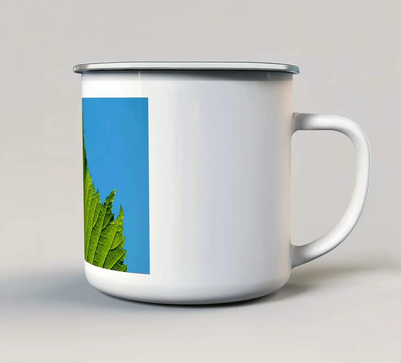 Foglia verde tazza in smalto da anderm