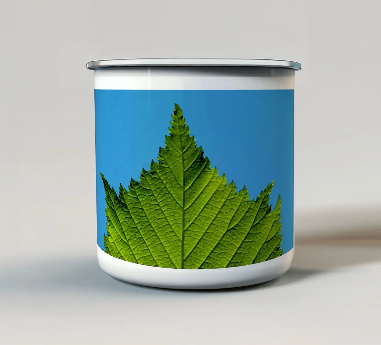 Foglia verde tazza in smalto da anderm
