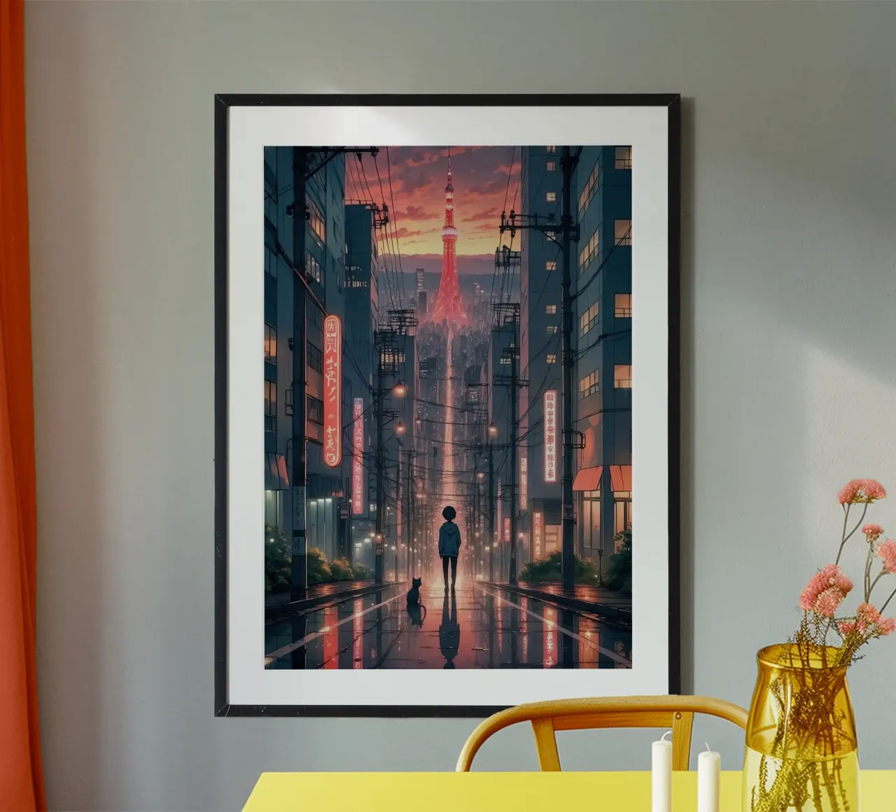 Lo-Fi Anime Tokyo Tower poster da ekssign