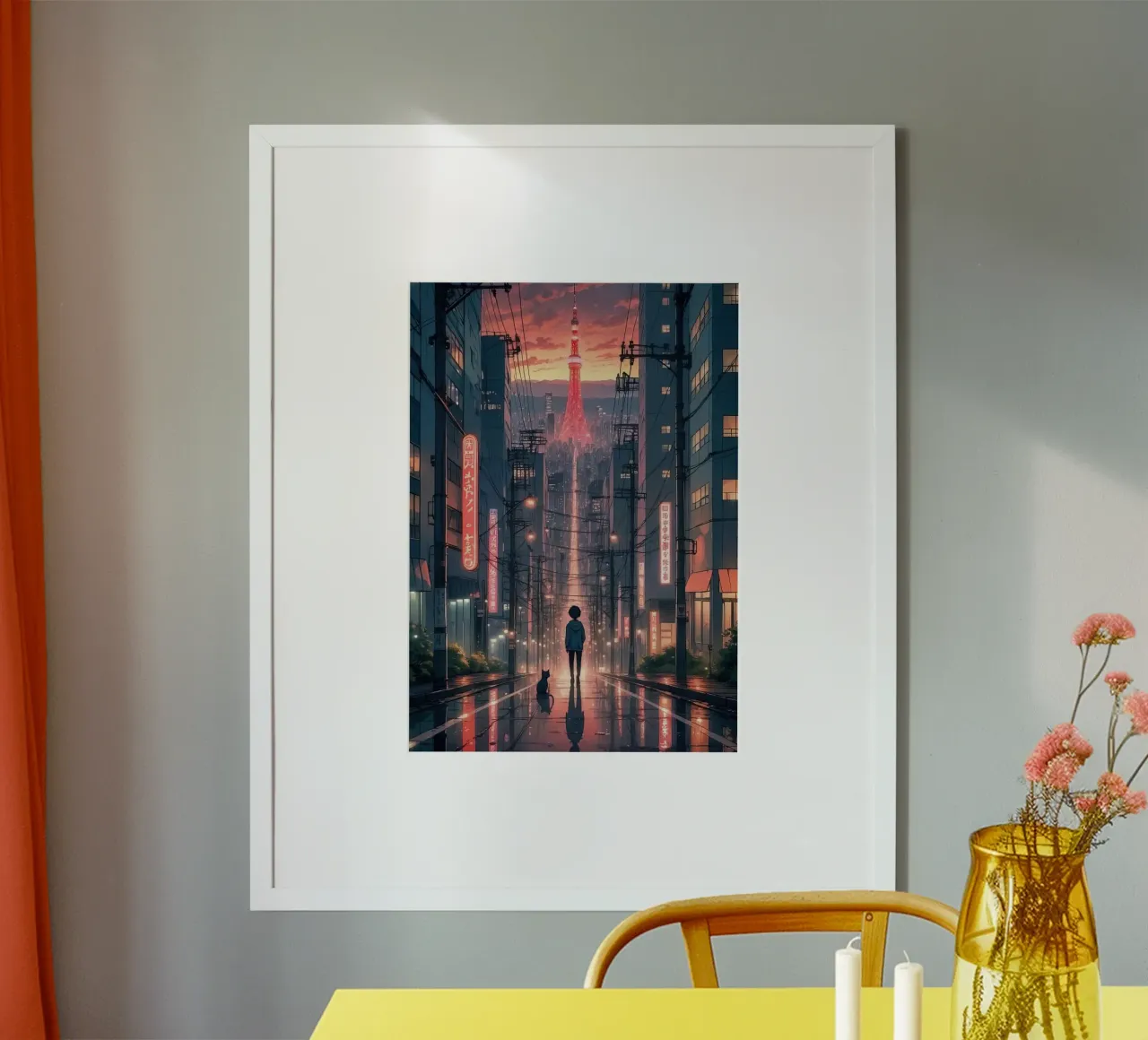 Lo-Fi Anime Tokyo Tower poster da ekssign