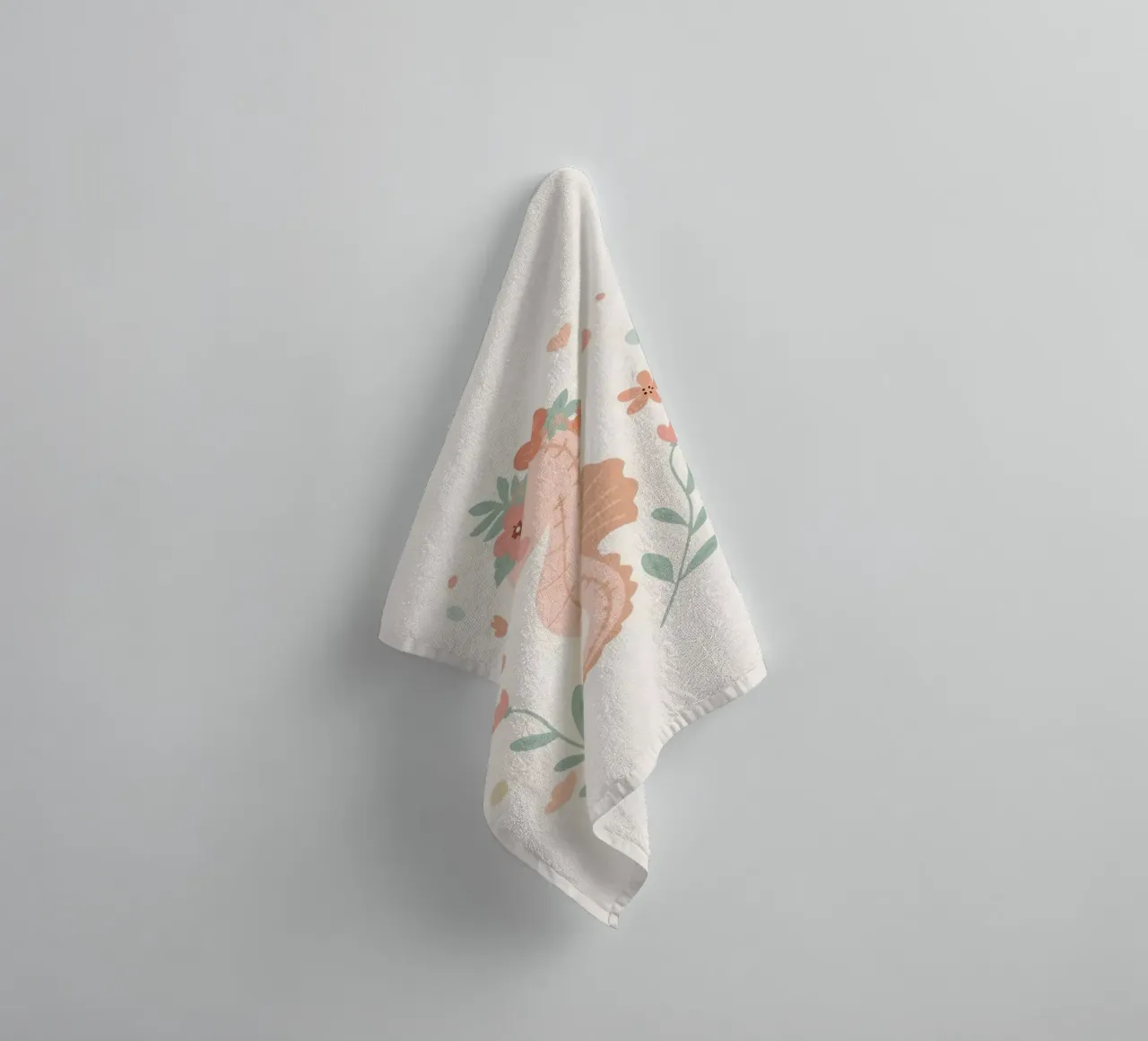 Hippocampe mignon avec fleurs serviette de bain de DesignDoodle