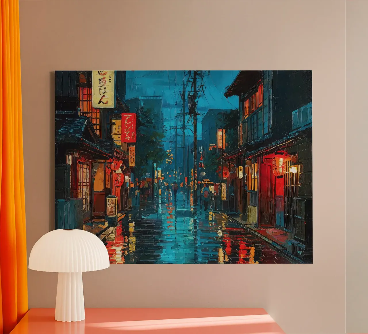 Tokio Theehuis Japans canvas met Baklijst van ekssign