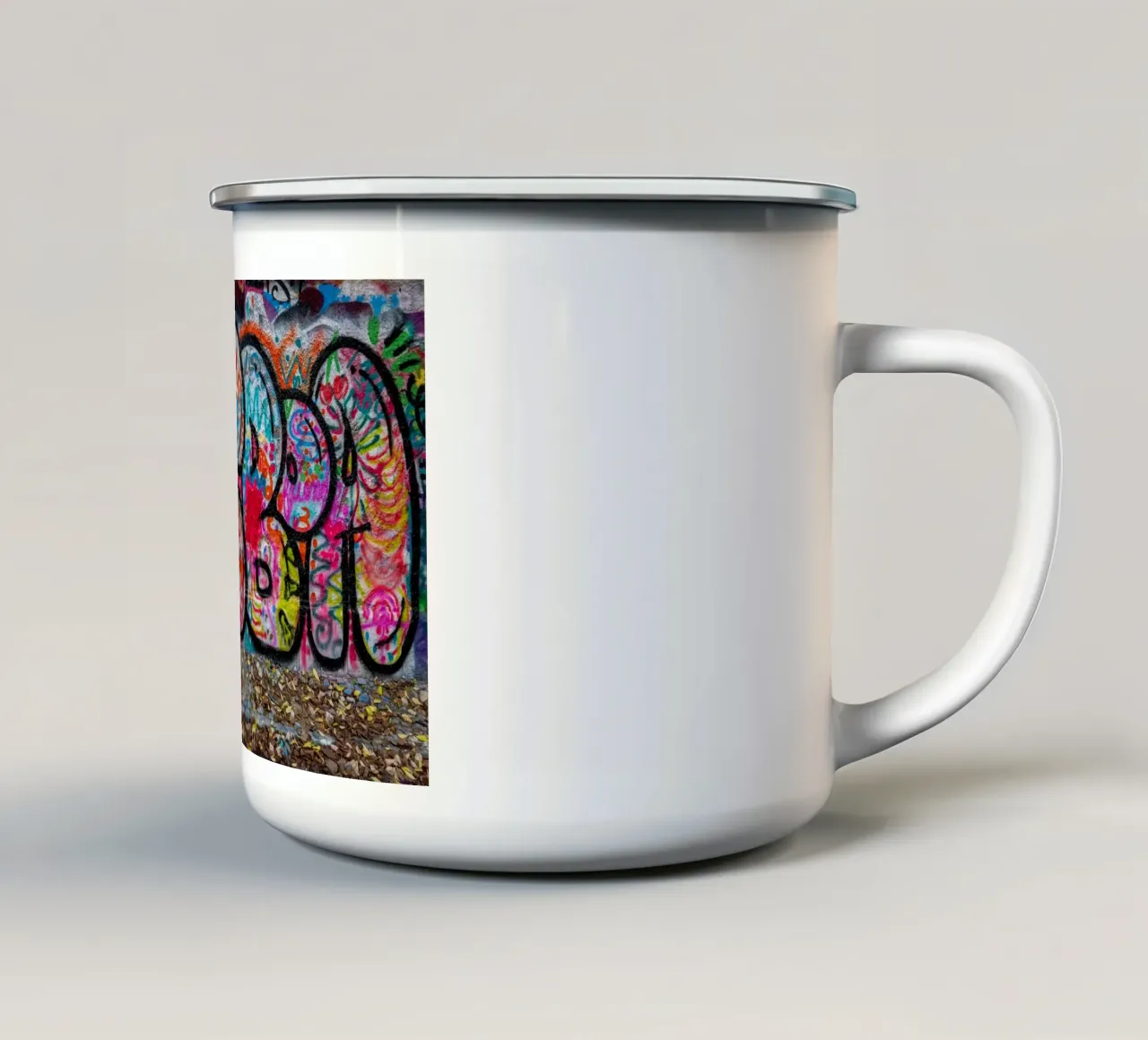 Lisboa graffiti tazza in smalto da anderm