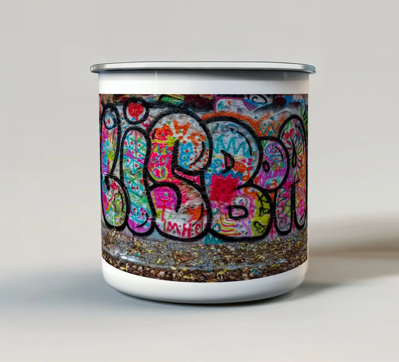 Lisboa graffiti tazza in smalto da anderm