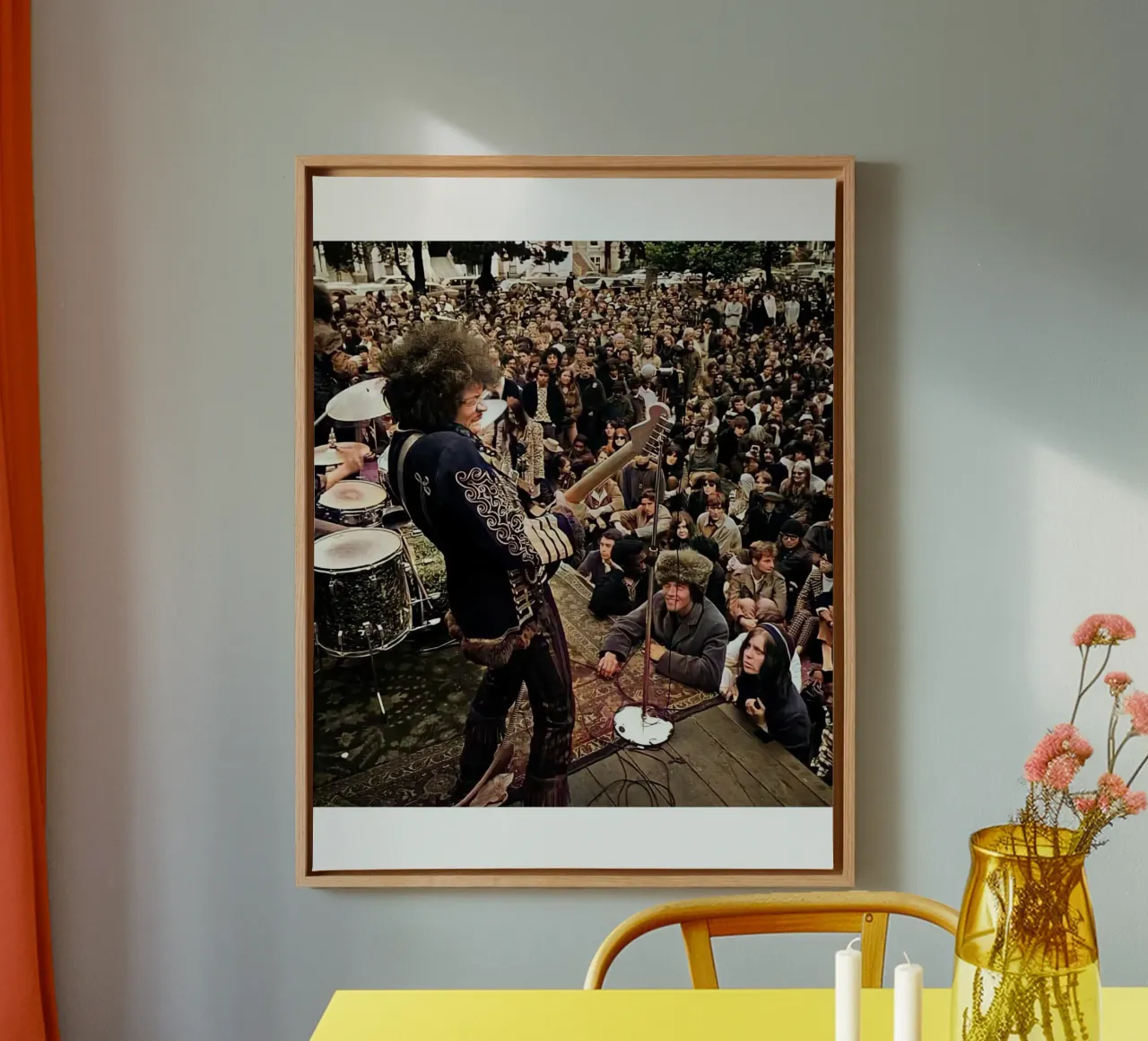 Concerto vintage di Jimi Hendrix tela con Cornice a cassetta da leguesdreams