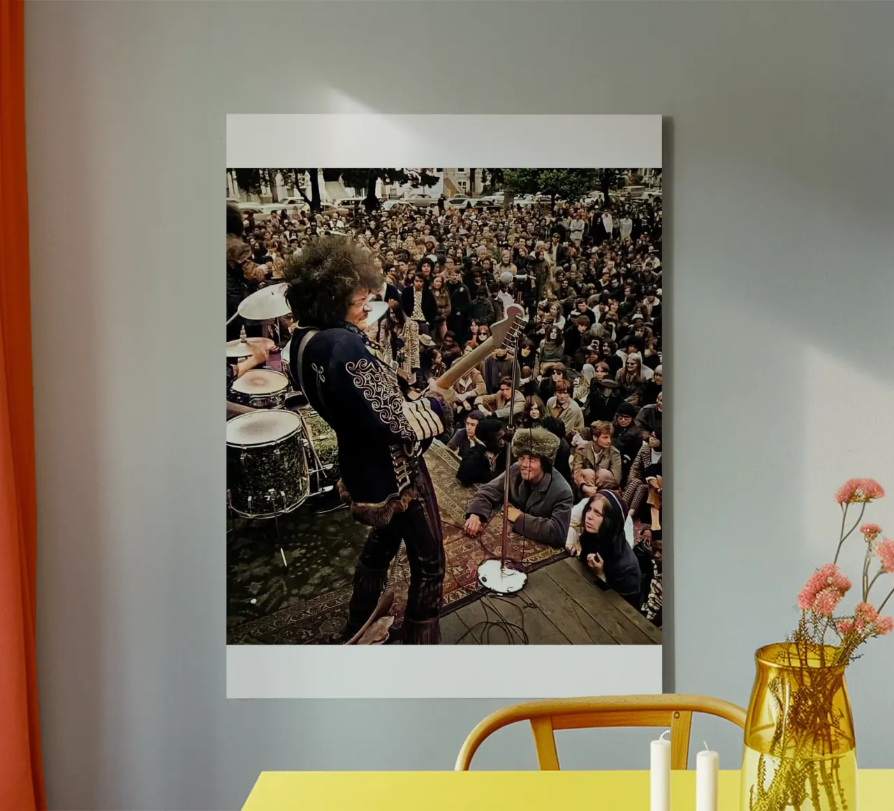 Concerto vintage di Jimi Hendrix tela con Cornice a cassetta da leguesdreams
