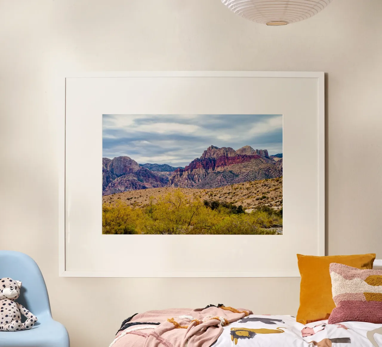 Red Rock Canyon a Las Vegas, Nevada poster con telaio in alluminio da anderm