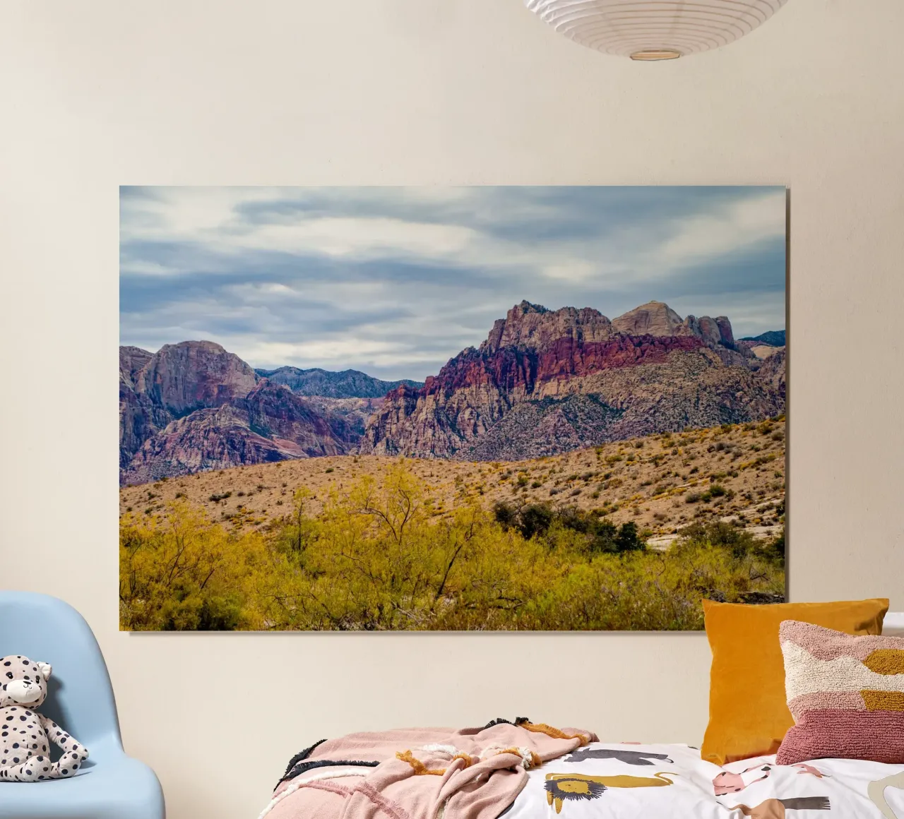 Red Rock Canyon a Las Vegas, Nevada poster con telaio in alluminio da anderm
