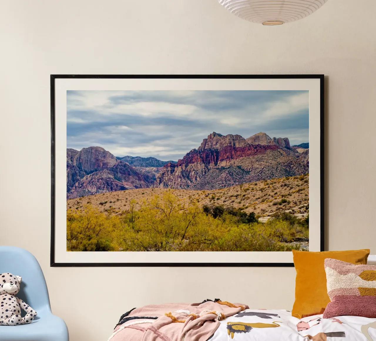 Red Rock Canyon a Las Vegas, Nevada poster con telaio in alluminio da anderm