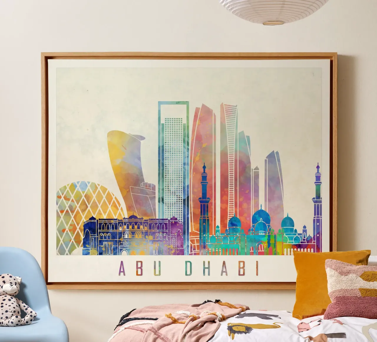 Lo skyline di Abu Dhabi tela con Cornice a cassetta da 🎨 Point and Art