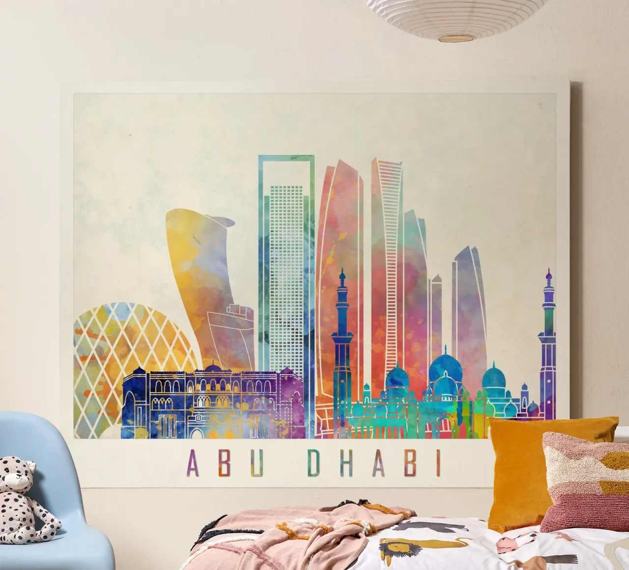 Lo skyline di Abu Dhabi tela con Cornice a cassetta da 🎨 Point and Art