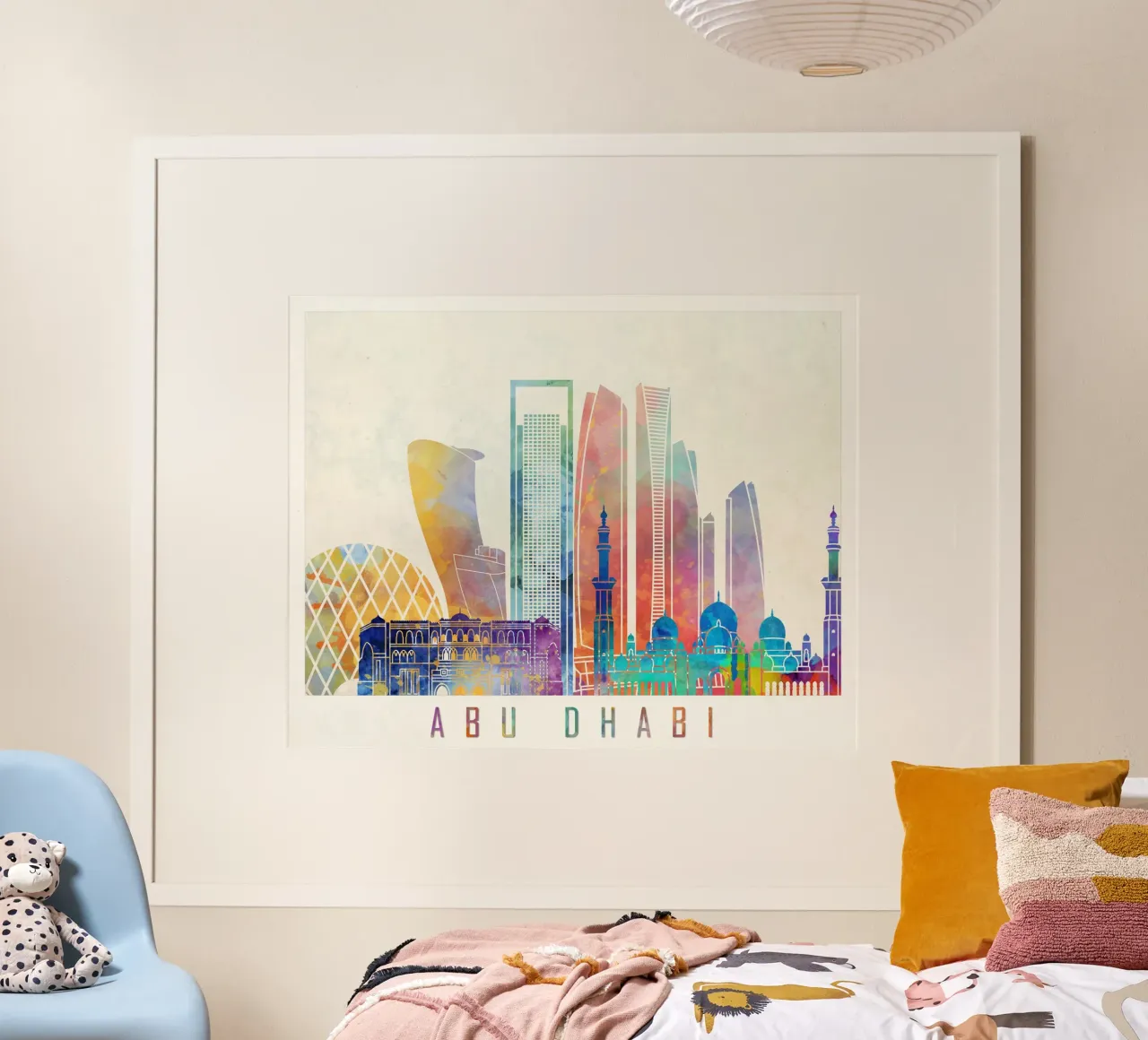 Lo skyline di Abu Dhabi poster con telaio in plastica da 🎨 Point and Art
