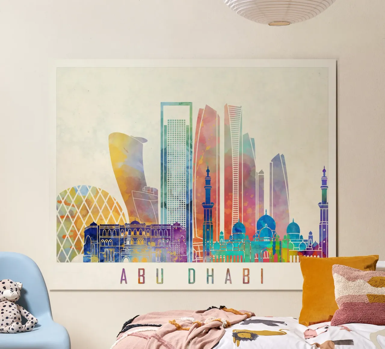 Lo skyline di Abu Dhabi poster con telaio in plastica da 🎨 Point and Art