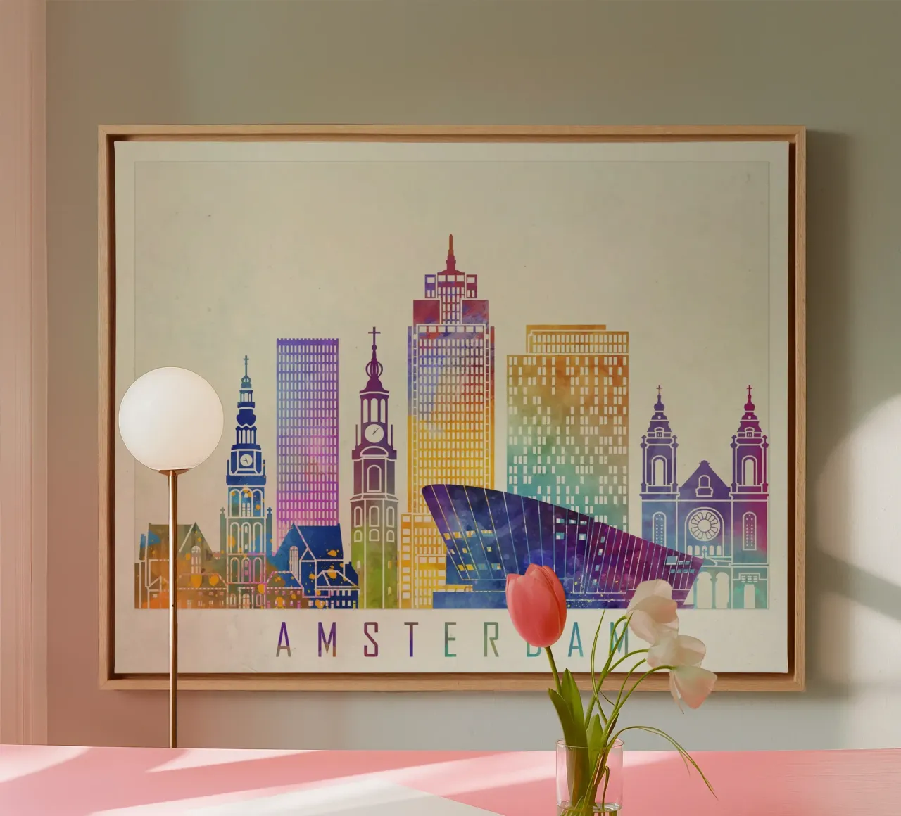 Lo skyline di Amsterdam tela con Cornice a cassetta da 🎨 Point and Art