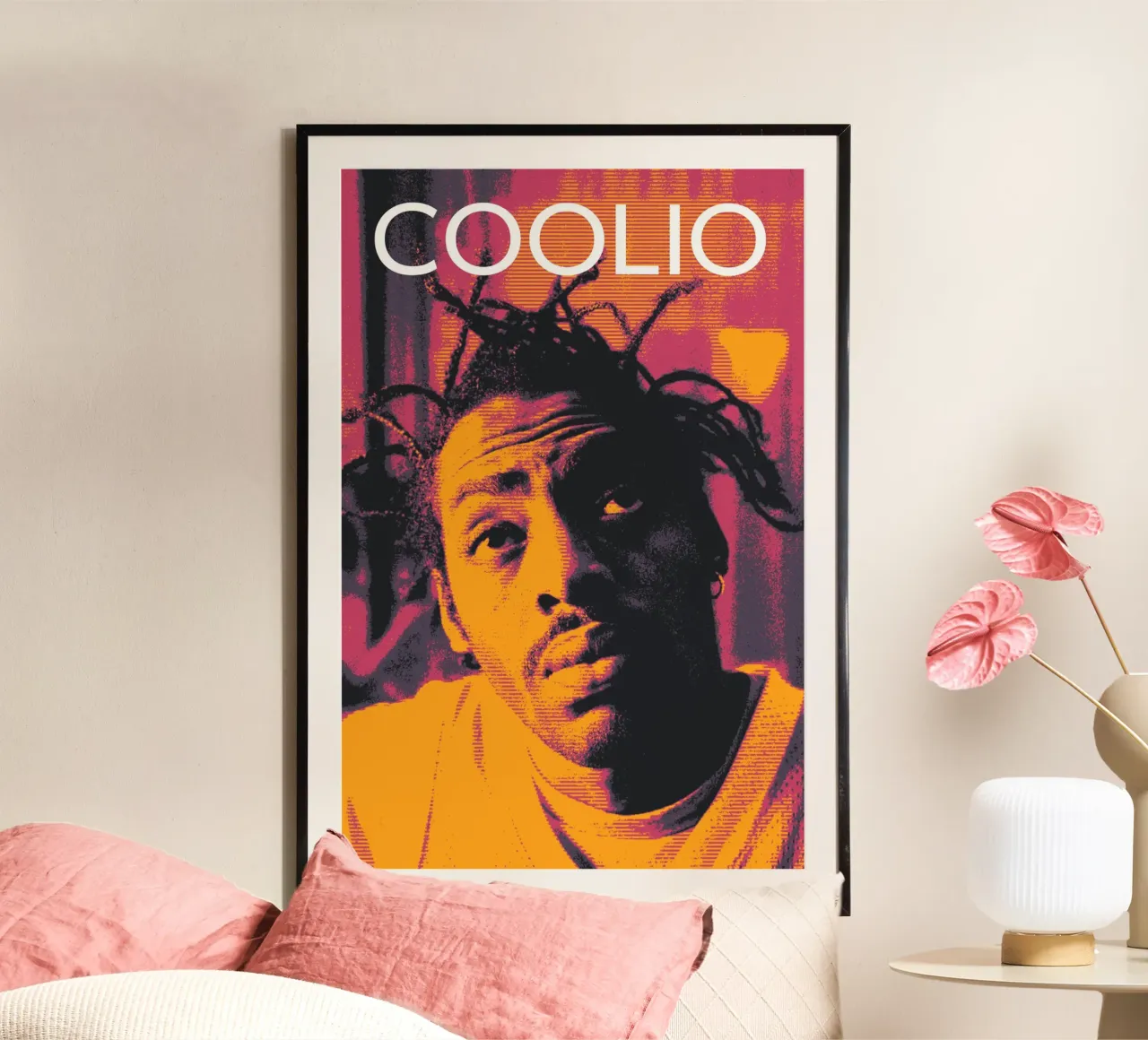 Il paradiso dei gangster di Coolio poster con telaio in alluminio da Lembayung art