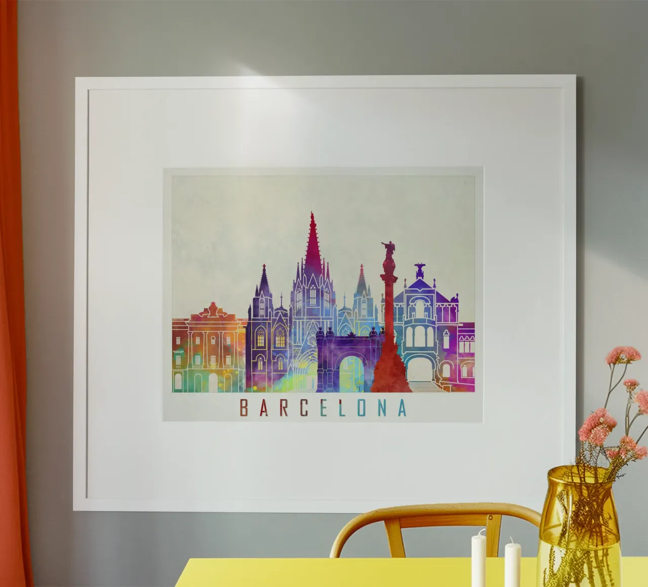 Lo skyline di Barcellona poster da 🎨 Point and Art