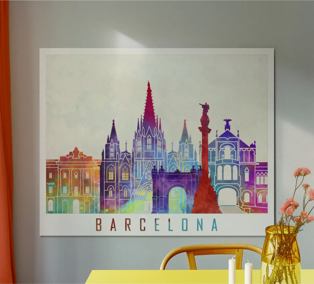Lo skyline di Barcellona poster da 🎨 Point and Art