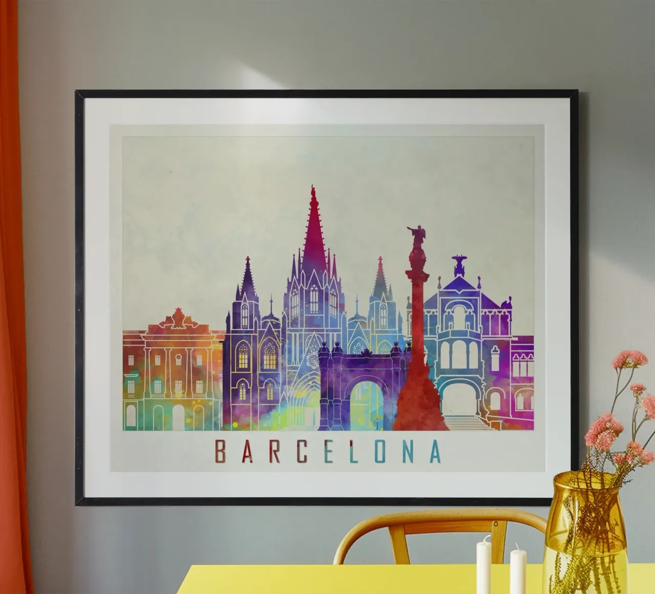 Lo skyline di Barcellona poster da 🎨 Point and Art