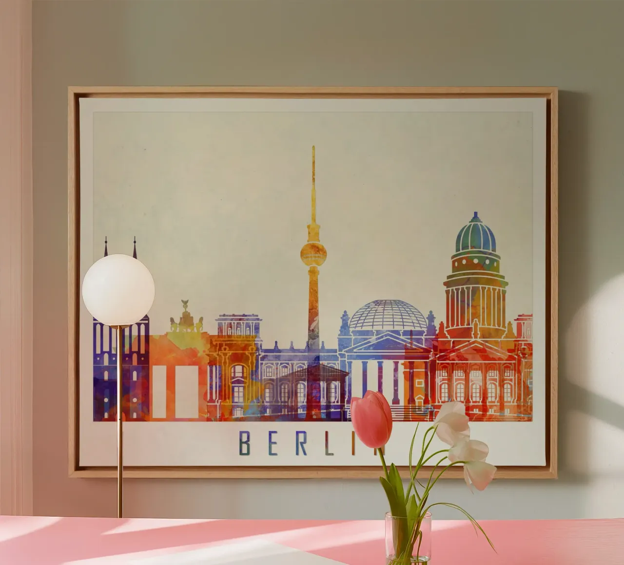 Lo skyline di Berlino tela con Cornice a cassetta da 🎨 Point and Art
