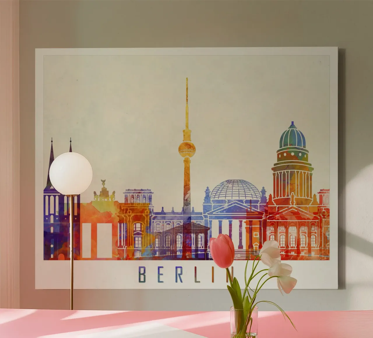 Lo skyline di Berlino tela con Cornice a cassetta da 🎨 Point and Art