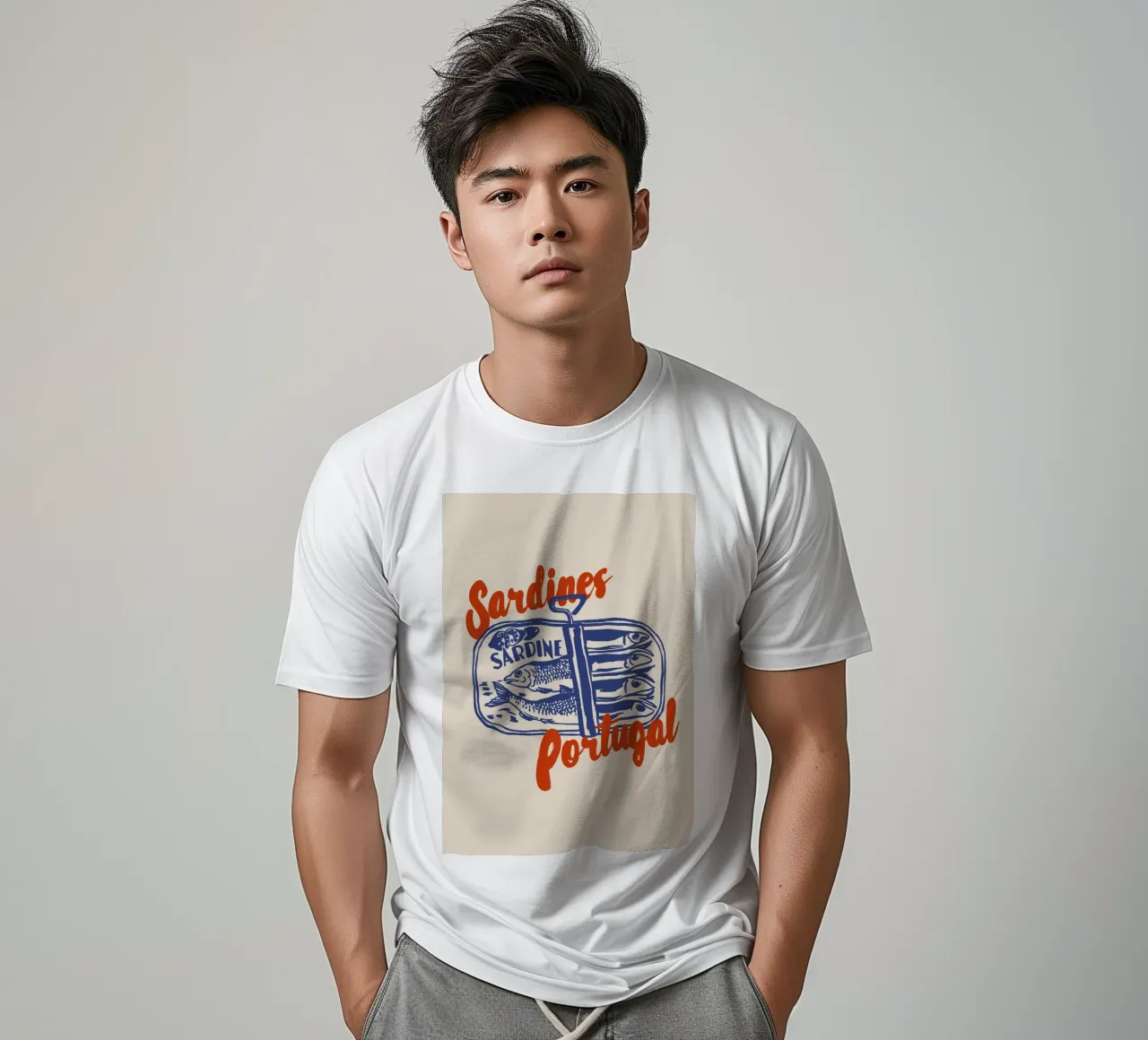 Boho Food 1 Sardines Portugal t-shirt da Boho Print Collection