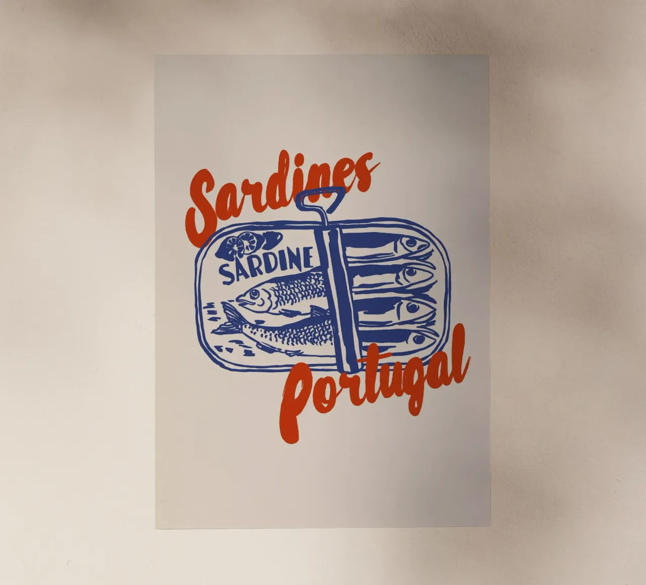 Boho Food 1 Sardines Portugal pellicola backlit da Boho Print Collection