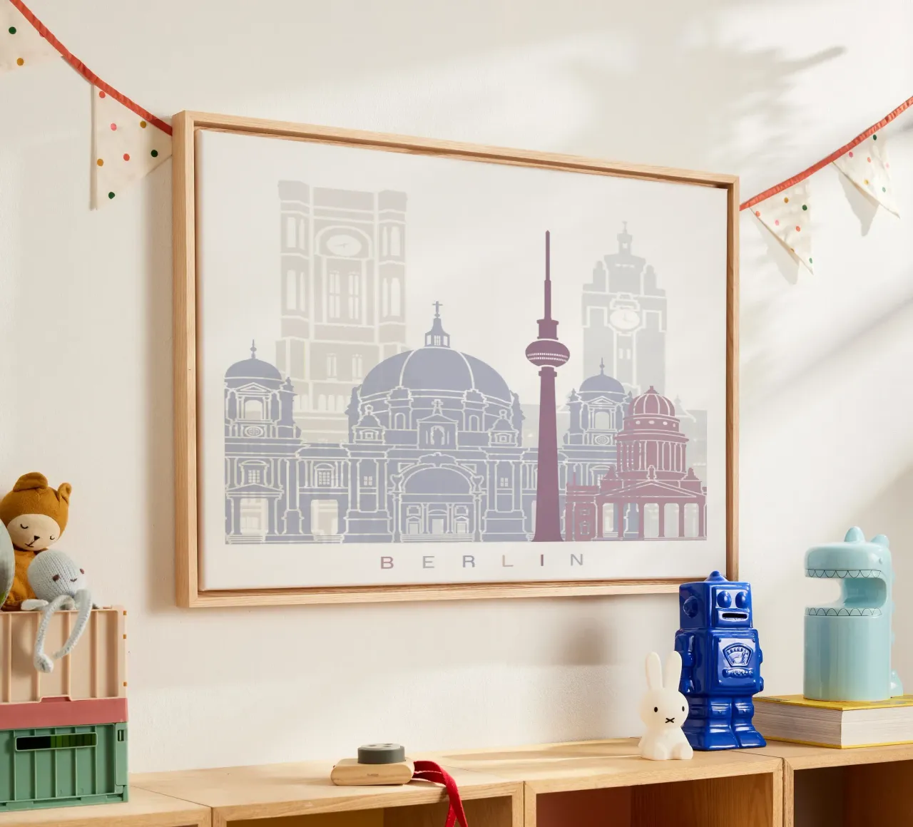 Lo skyline di Berlino tela con Cornice a cassetta da 🎨 Point and Art