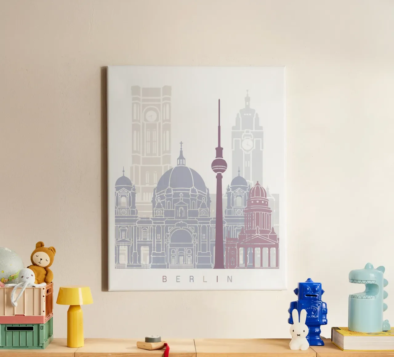 Lo skyline di Berlino tela con Cornice a cassetta da 🎨 Point and Art