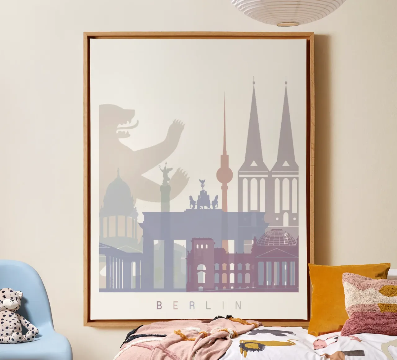 Lo skyline di Berlino tela con Cornice a cassetta da 🎨 Point and Art