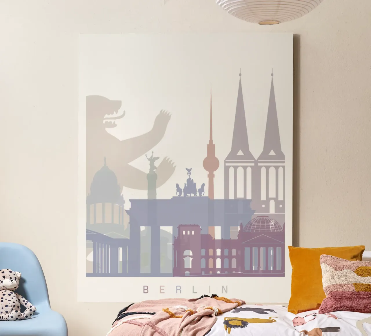 Lo skyline di Berlino tela con Cornice a cassetta da 🎨 Point and Art