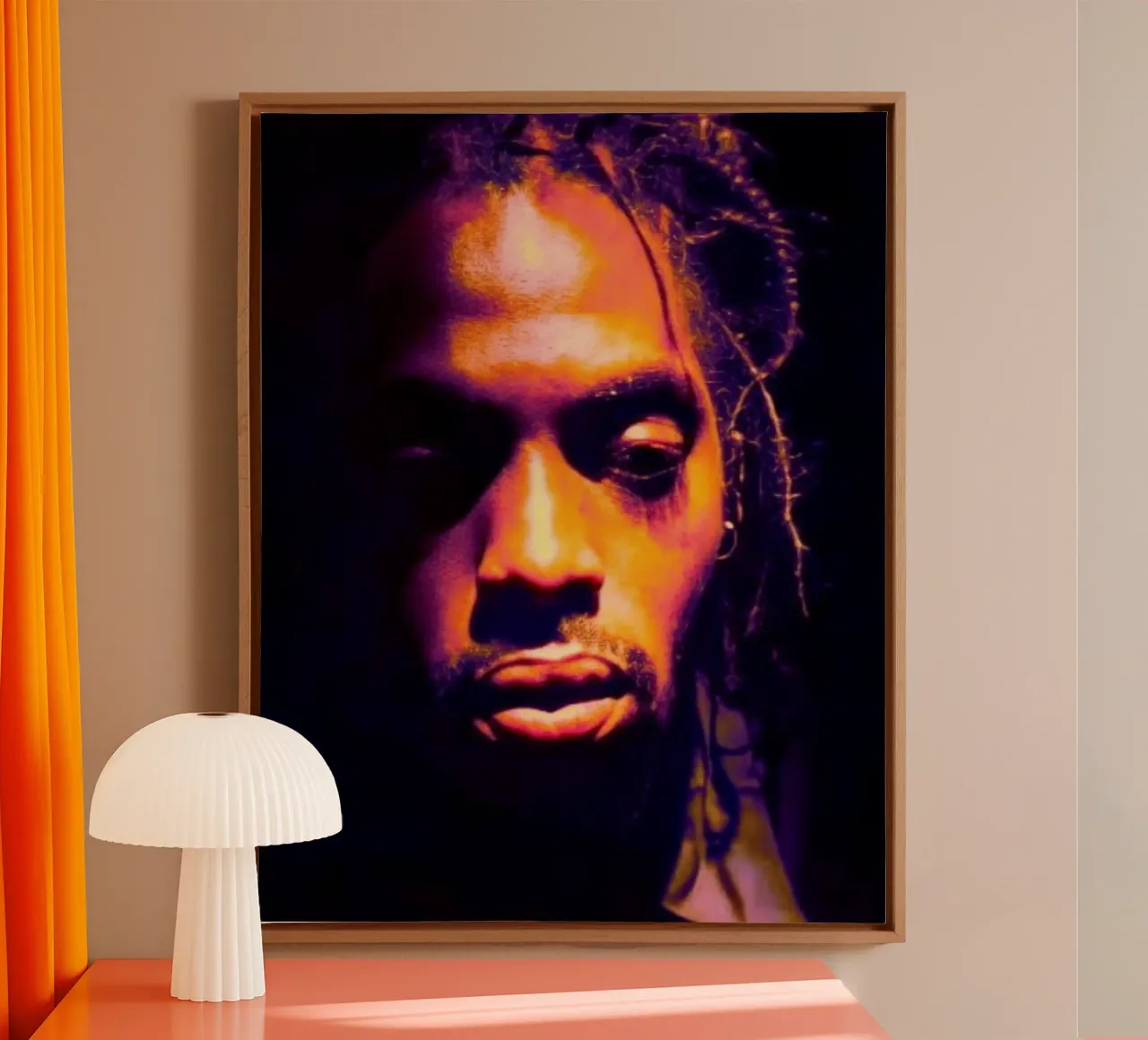 Rap in Frieden - Coolio Leinwand mit Schattenfugenrahmen von Lembayung art
