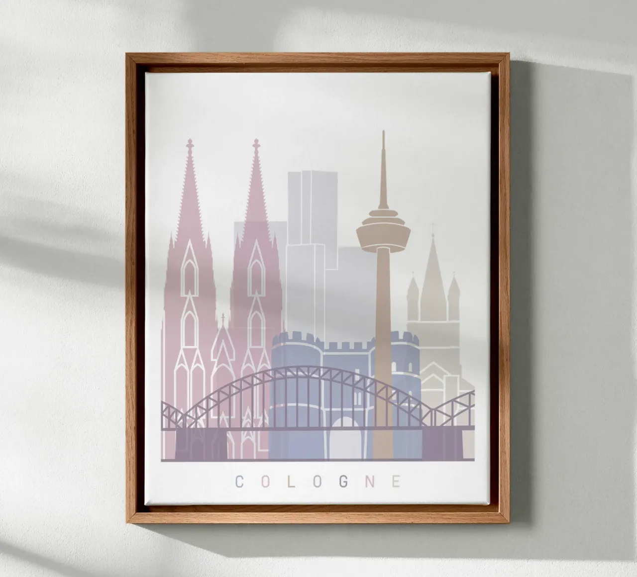 Cologne skyline canvas with Floater frame by 🎨 Point and Art