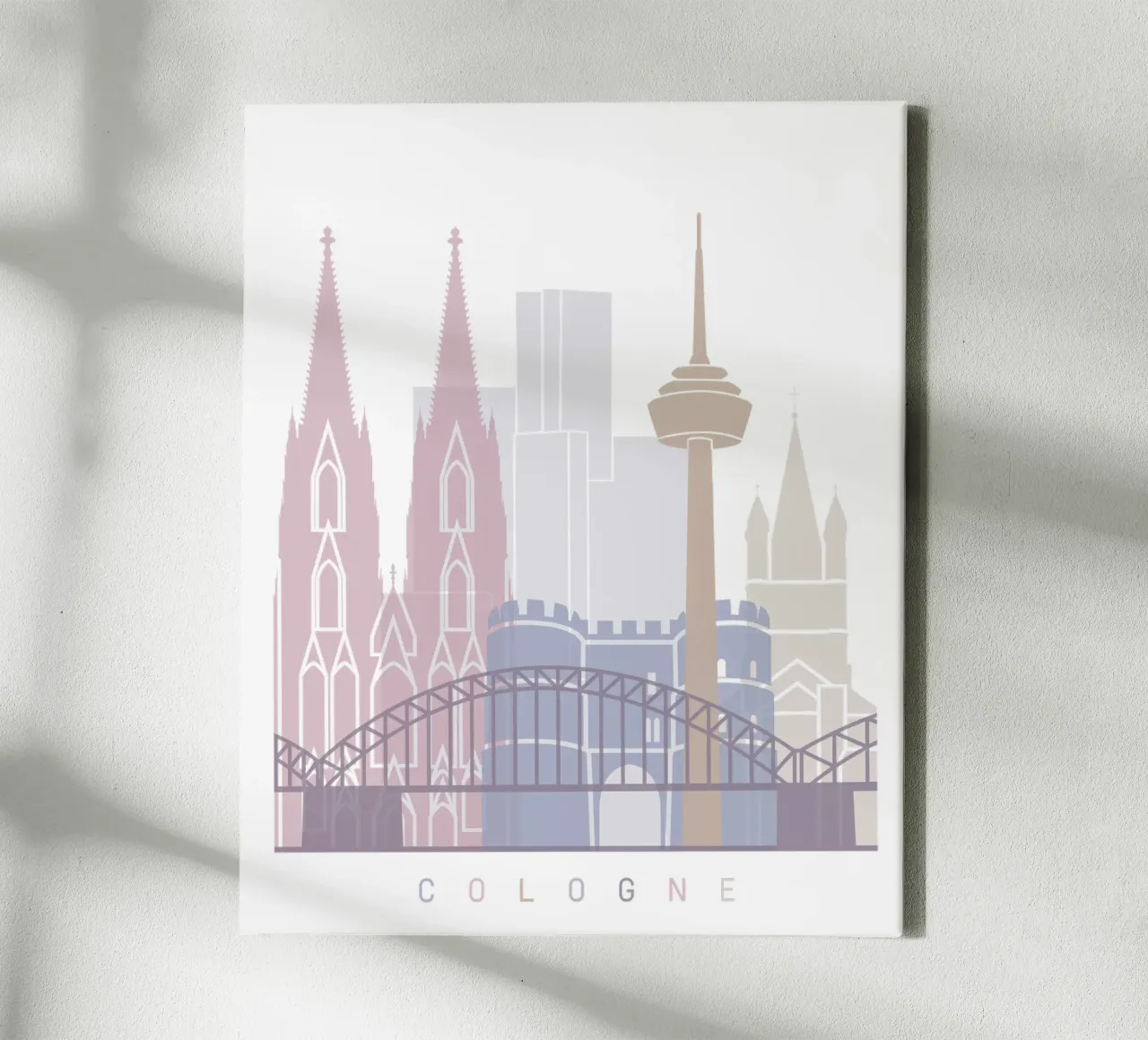 Cologne skyline canvas with Floater frame by 🎨 Point and Art