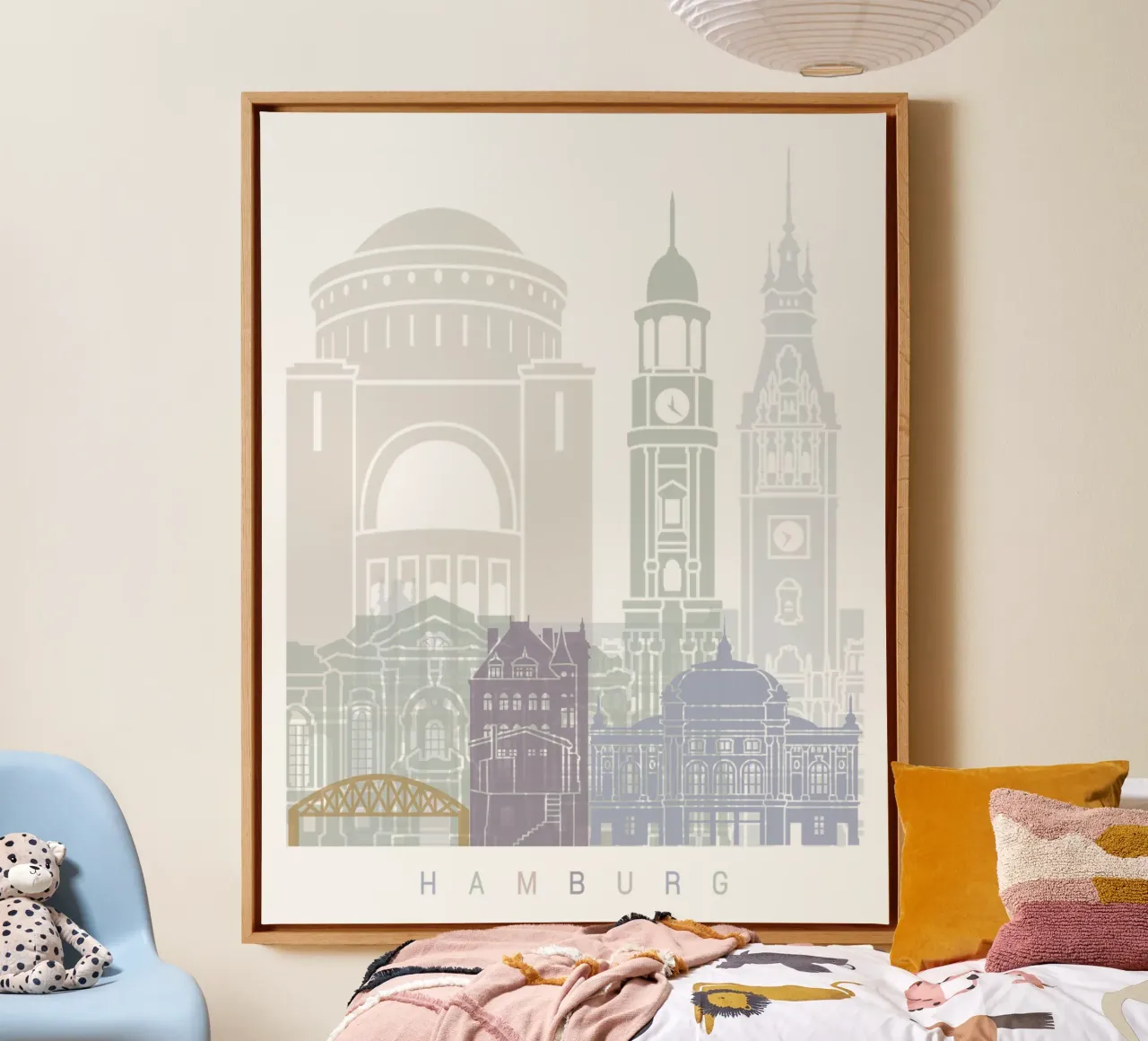 Hamburg skyline canvas with Floater frame by 🎨 Point and Art