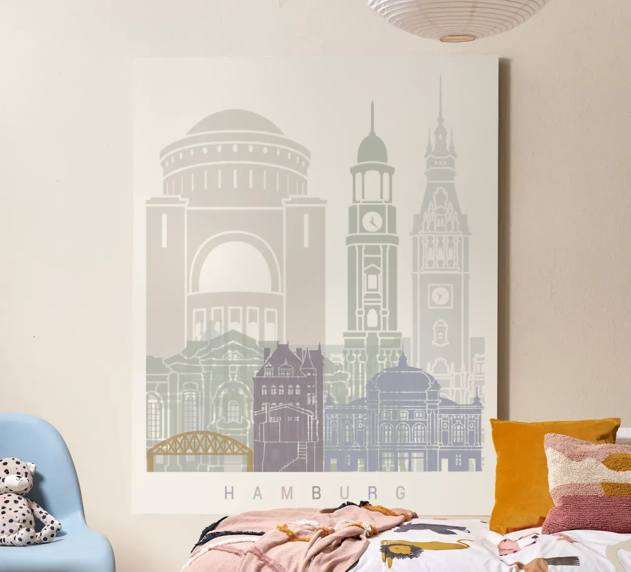 Hamburg skyline canvas with Floater frame by 🎨 Point and Art