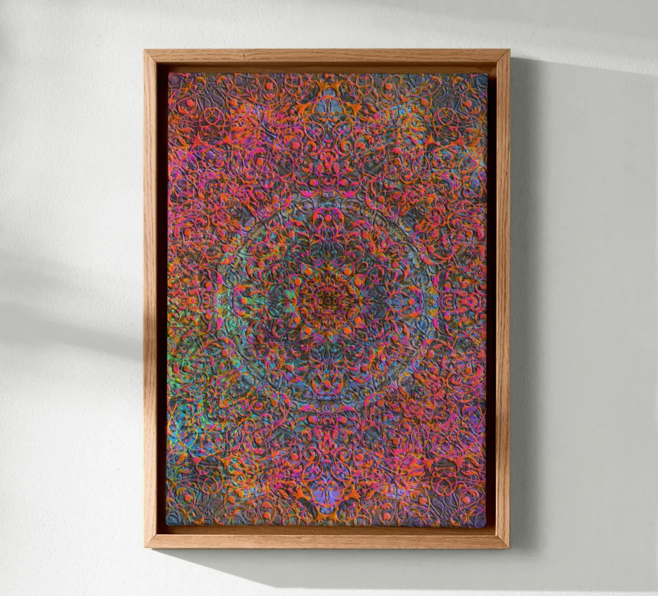 Mandala mágico lienzo con Marco flotante de Justyna Jaszke JBJart
