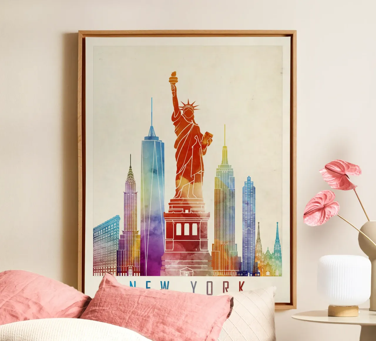 Skyline van New York canvas met Baklijst van 🎨 Point and Art