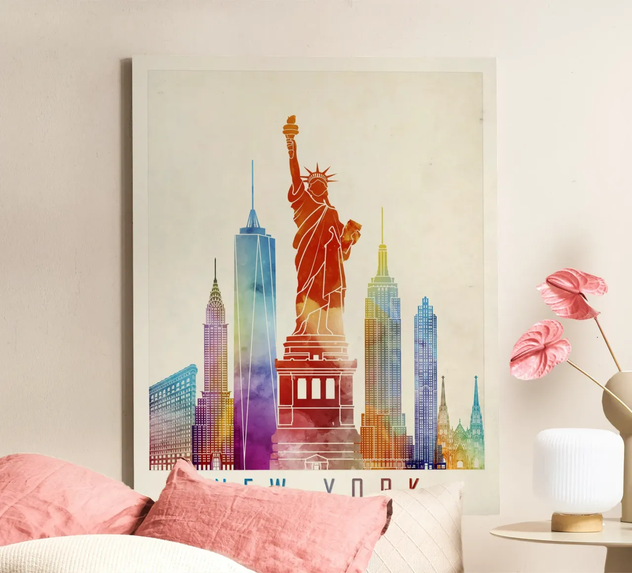 Skyline van New York canvas met Baklijst van 🎨 Point and Art
