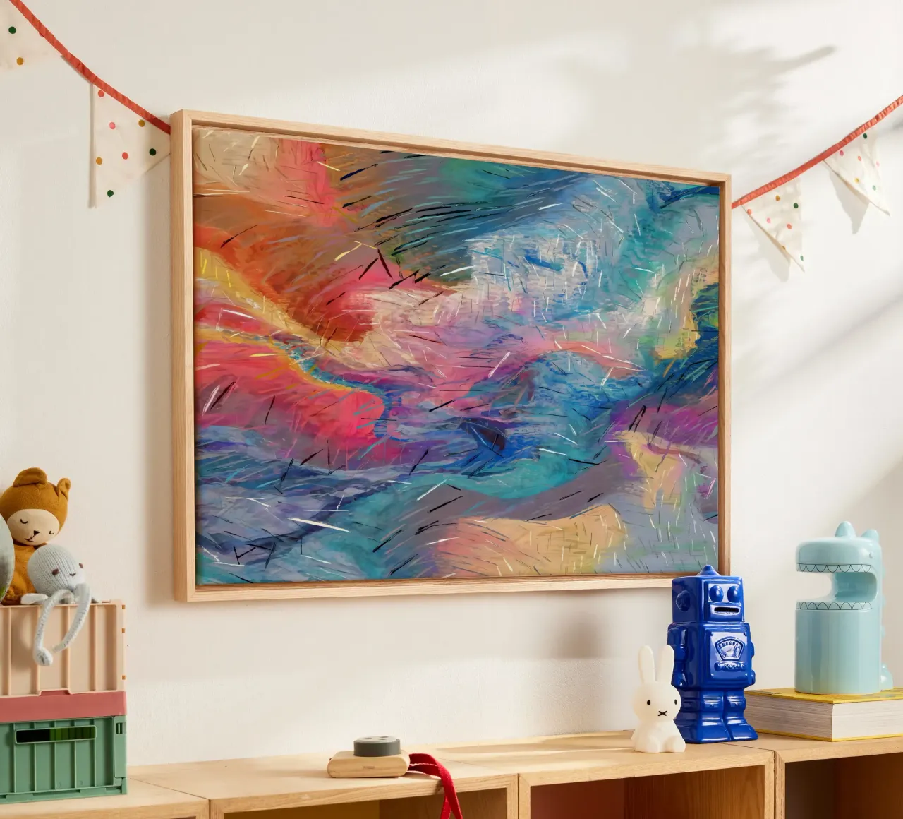 Zielgedreven abstractie canvas met Baklijst van 83oranges