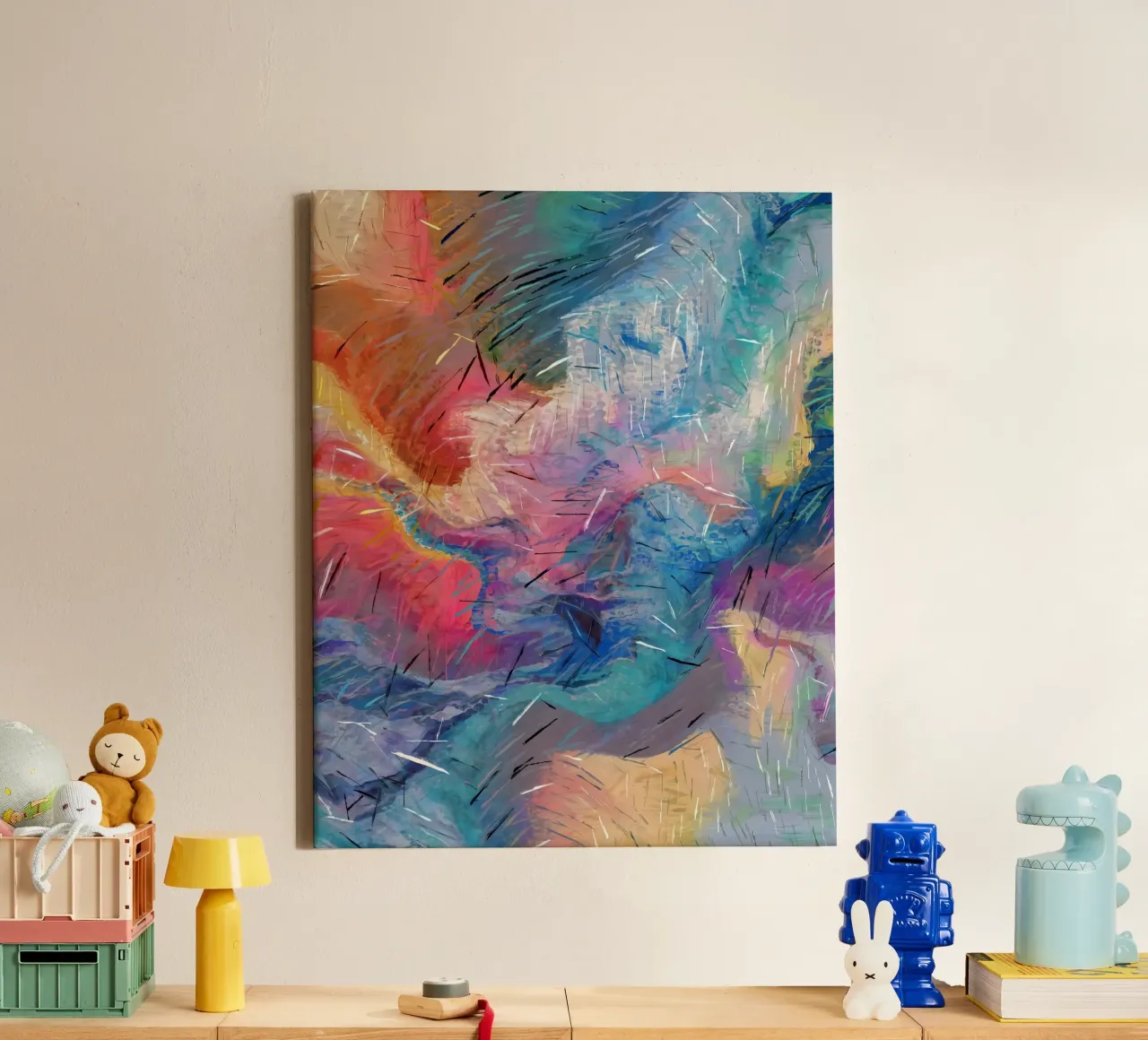 Zielgedreven abstractie canvas met Baklijst van 83oranges
