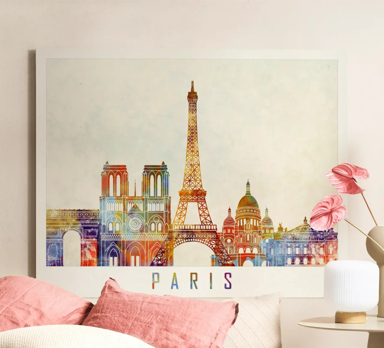 Paris skyline canvas with Floater frame by 🎨 Point and Art
