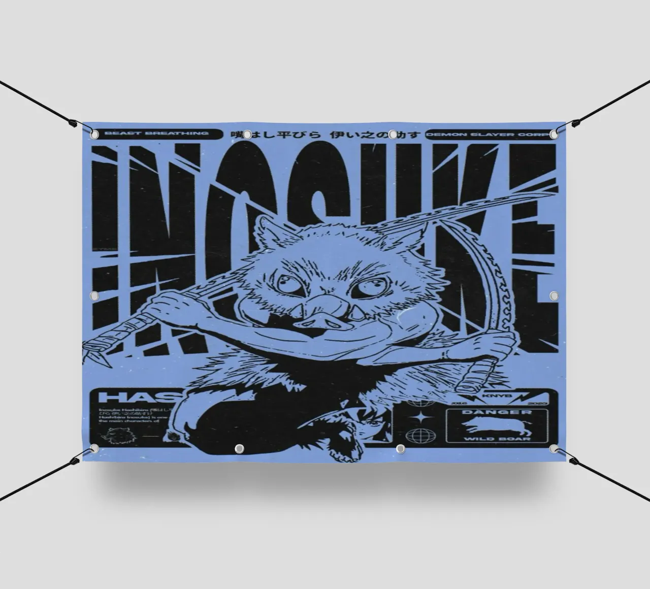 Sillhouette Inosuke Uccisore di Demoni telo in pvc da igoshartwrks