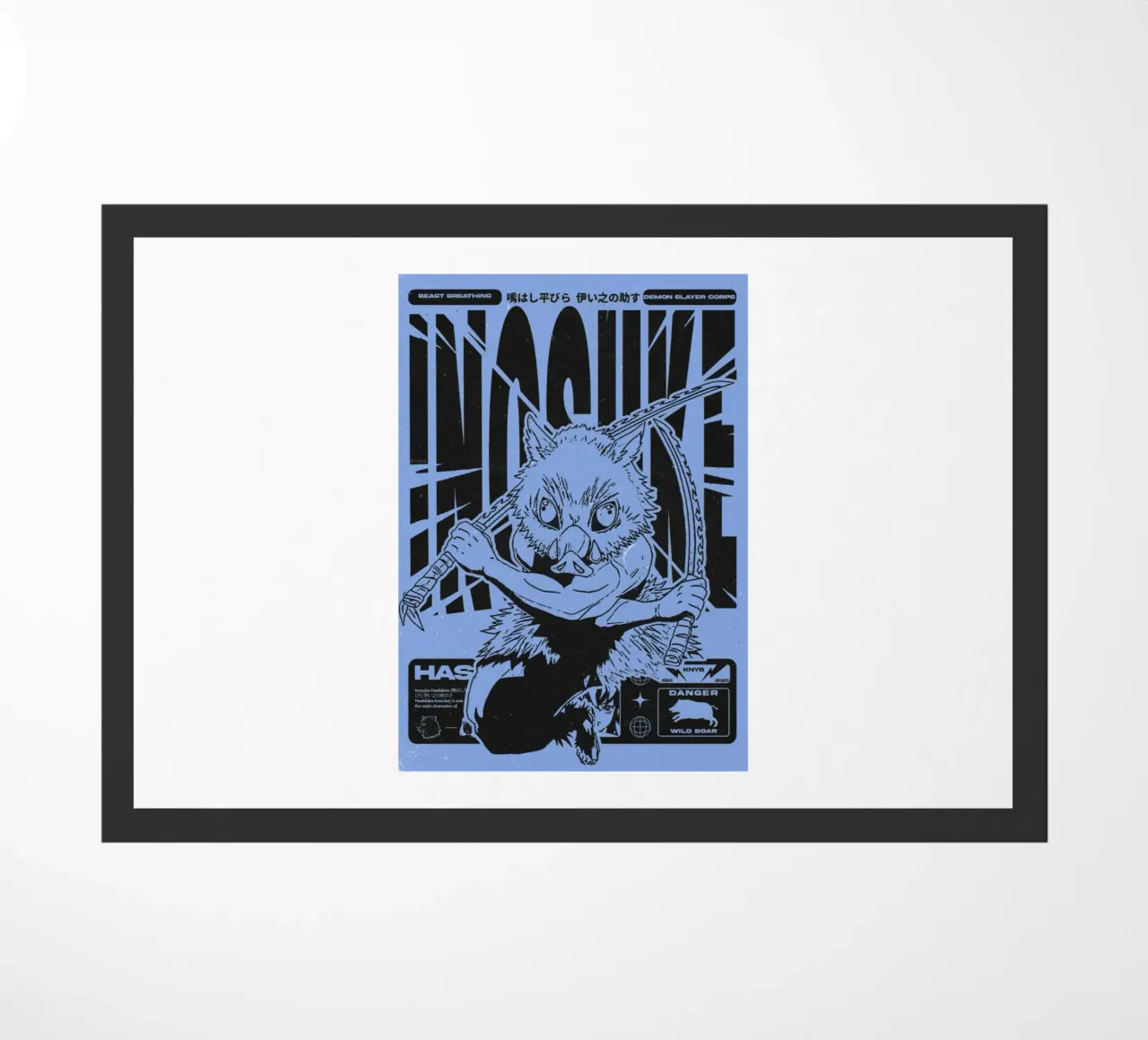 Sillhouette Inosuke Uccisore di Demoni zerbino da igoshartwrks