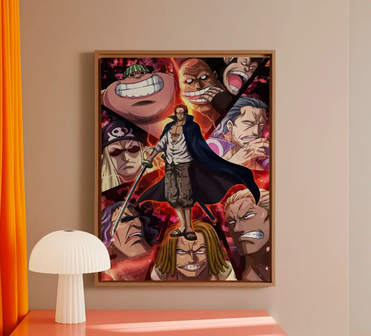 Akagami pirates One Piece tela con Cornice a cassetta da Dumery Art